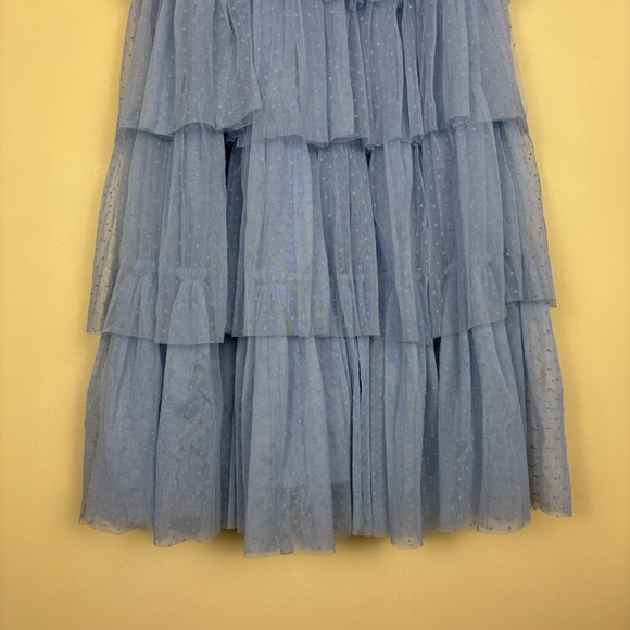 PETAL & PUP Belle Maxi Dress In Blue Women Size Small Tulle Formal Summer Party - Picture 8 of 15